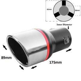 Rumplex Exhaust Trim Round Stainless Steel Sports Exhaust Tailpipe End Pipe Trim Exhaust Tips Tailpipe Trim Silencer Tip Universal Exhaust Pipe Chrome Rustproof