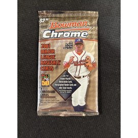 2001 Bowman Chrome Baseball Sealed (1) PACK From Box Albert Pujols, Ichiro RC