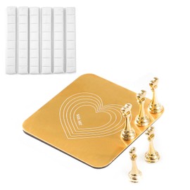 lootaan Nail Holder for Painting Nails, Heart Nail Stand for Press ons / Nail Display / Nail Practice with Reusable Adhesive Putty, Nail Tech Must Haves Nail Supplies (Gold)