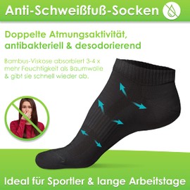 PAIXX Premium Bamboo Trainer Socks Pack of 8, 43-46 & 39-42, Men & Women - Breathable, Antibacterial Ankle Socks Against Sweaty Feet - Lint-Free Anti Odour Bamboo Socks, Black 8 Pairs