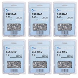 UpStart Components 6-Pack 16-Inch Chainsaw Chain Replacement for Jonsered 80 - (16", 3/8".050", 60 Drive Links)