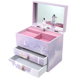 JIUYUAEZ Music Jewelry Box for girls purple unicorn girls jewelry box Little girl birthday christmas Gift kids jewelry box Organizer