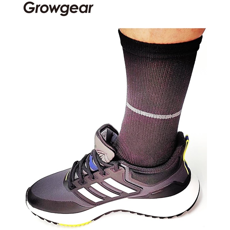 GROWGEAR 5 Toe Socks, Crew Length, M/L, 1/2 Pairs, 4
