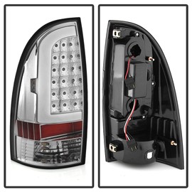 Jdragon Tail Light Compatible for Toyota Tacoma 05-15 Chrome LED Tube Rear Tail Brake Lights SR5 X/Pre-Runner