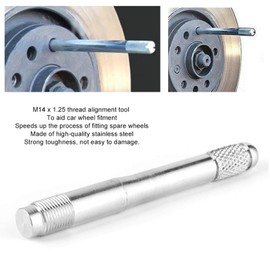 Steel Wheel Hanger Guide Tool Tyre Positioning Pin Tool Wheel Mount Nut Bolt Removal Tool M14x1.5mm Universal Silver