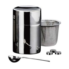 Ms. Kondo's tea sieve can stainless steel can for straining matcha tea strainer with stainless spoon midium size