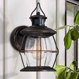 MrSconce Motion Sensor Outdoor Wall Lights, Advanced Dusk to Dawn Exterior Light Fixtures Wall Sconce, Porch Light Wall Mount for Outside Patio,Entryway,Garage(Oil Rubbed Bronze)