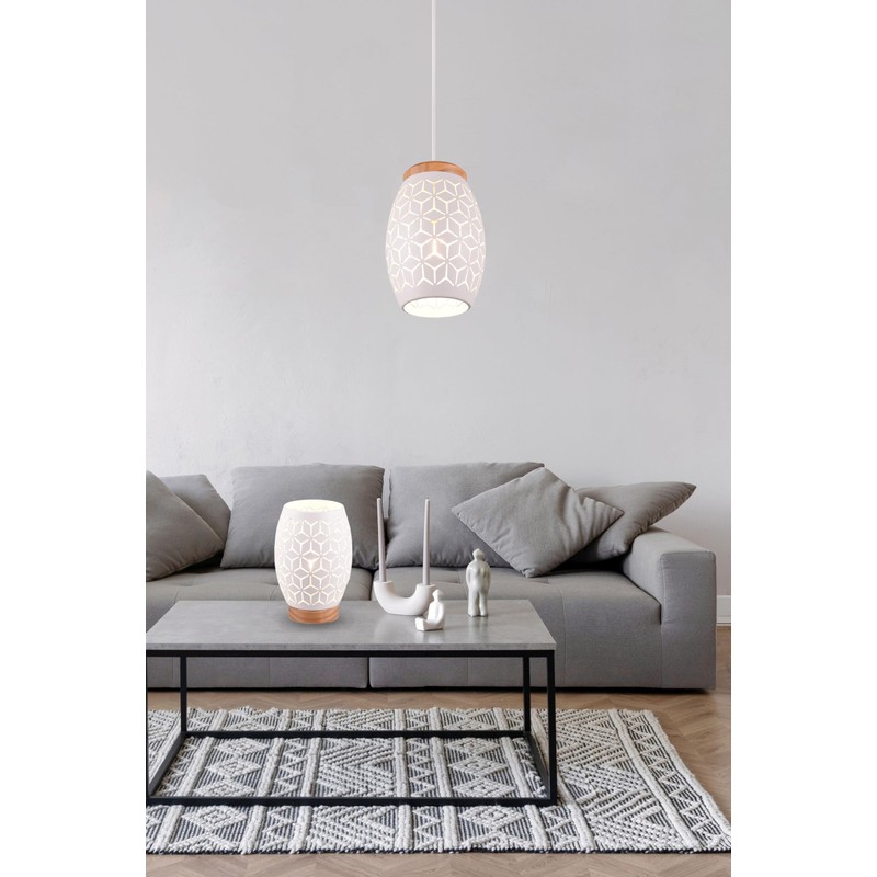 lightling Bill Table Lamp with Wooden Accents with Cord Switch