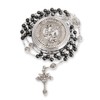 Nazareth Store St Michael Rosary Hematite Stone Beads Necklace Metal