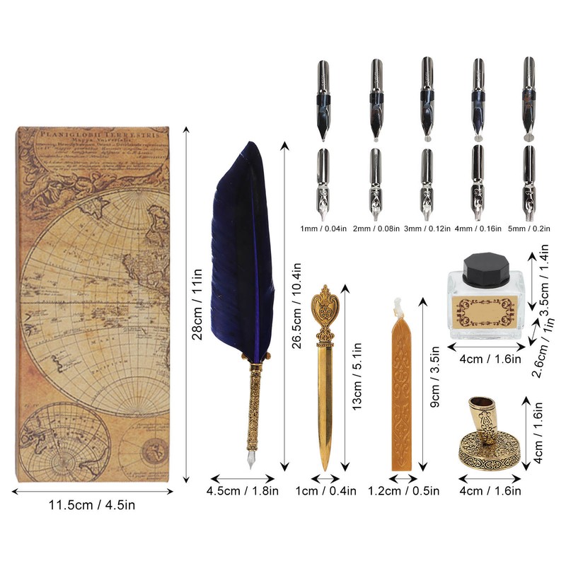 Quill Pen Set Exquisite Retro Smoothing Writing Feather Pen Caligraphy