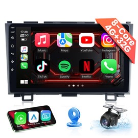 Car Radio for Honda CRV 2007-2011 Stereo: 4G+32G 9" Android 13 Wireless carplay & Android Auto, 1280 * 800 HD Touch Screen, 5G WiFi 5.0 Bluetooth DSP GPS SWC Mirror Link FM &1080P Backup Camera