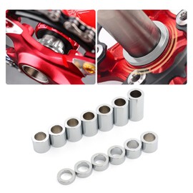 Wheel Axle Spacer Kit 3/4" (0.75) ID 1-1/8" (1.125) OD Aluminum for Harley Motorcycle Custom Cruiser Bobber Chopper Cafe Racer (Pack of 13) (Chrome)