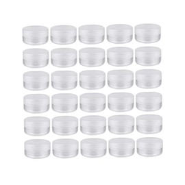 Baluue 50pcs Mini Cream Storage Boxes Transparent Makeup Subpackage Case for Travel Small Round Cosmetic Containers for Cream and Powder Lightweight and Leak Design