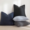 JUSPURBET Dark Grey Boucle Broadside Throw Pillow Covers 18x18 inch