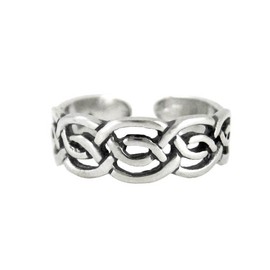 Sterling Silver Celtic Knot Open Band Adjustable Toe Ring