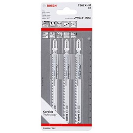 Bosch, 2608667562, Professional 3-Piece Jigsaw Blade Set, T 367 XHM Progressor for Wood and Metal (for Wood and Metal, Accessories Jigsaw 1 W, 1 V