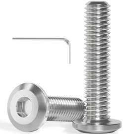 Wavanta M8 Bolts, M8 x 20mm Flat Head Hex Socket Cap Screws Bolts, Full Thread A2 304 Stainless Steel Screws with Hex Key, Ideal for Furniture Assembly/Machinery Repair Pack of 20