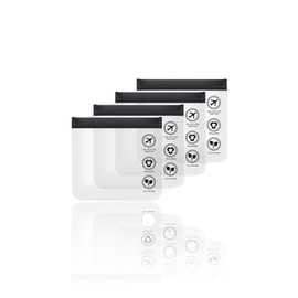 TSA-Approved Leakproof Toiletry Bags 4-Pack Clear Zipper Pouches for Liquids, Makeup | Travel-Friendly & Portable Cosmetic Storage