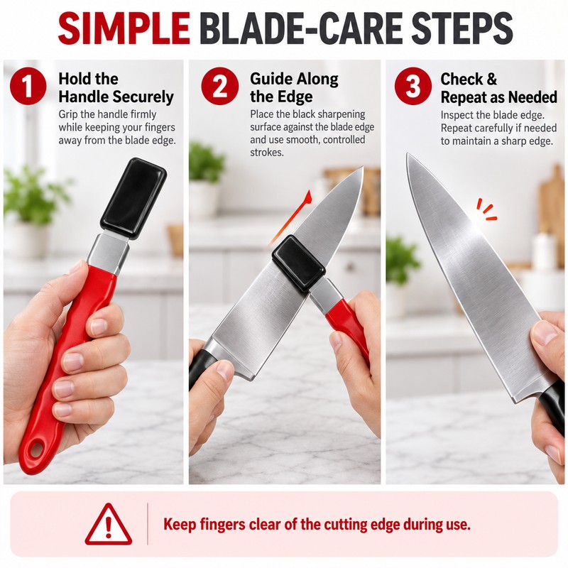 Handheld Knife Sharpener for Kitchen & Garden – Compact Edge