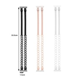 3 Pairs Dress Straps for Strapless Dress, Adjustable Heart Bra Straps