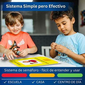 Autism Supplies and Developments ES_WARN Plastic Visual Behavior Warning Sign (Spanish), Blue, S