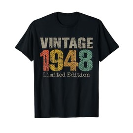 Vintage 1948 Limited Edition 77th Birthday Gifts 77 Year Old T-Shirt