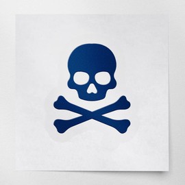 Transparent Decal Stickers Of Crossbones Death Skull Danger Poison (Navy Blue) Premium Waterproof Vinyl Decal Stickers For Laptop Phone Accessory Helmet Car Window Mug Tuber Cup USCSKUS881022AB090622