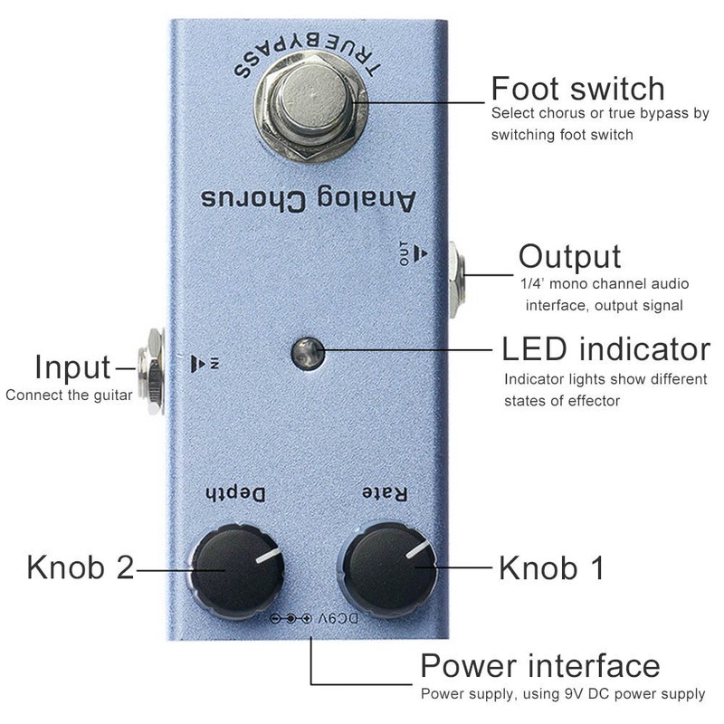 Electric Guitar Effect Pedal Analog Chorus Mini Single True Bypass