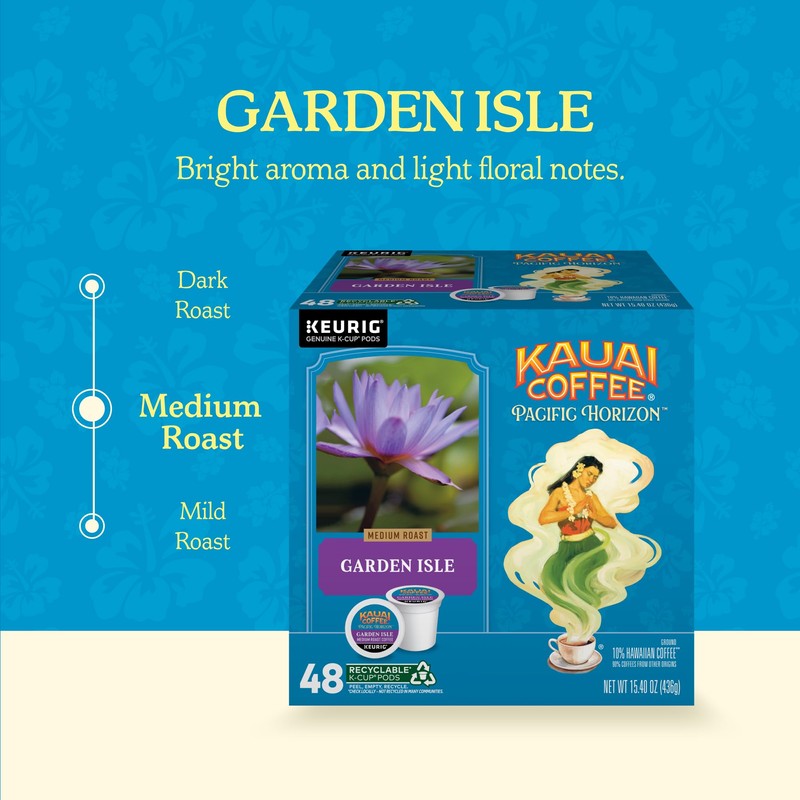 Kauai Coffee K-Cup Pods - Garden Isle, 48 K-Cup Pods
