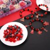 Game Day Beads for Bracelets Making Kit,Red Black Heishi Clay