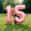 40 Inch Pearlescent Pink Number 15 Balloon Number 15 Balloon