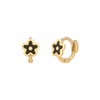 Gold&Deer 14K Goldfield Mini Black Flower One-Touch Earrings Yellow Gold