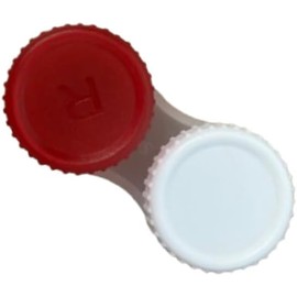Estuche de Lente de Contacto Rojo Modelo 1 - Almacenamiento Seguro y Portátil