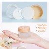 Miayon 6Pcs Glass Cosmetic Containers with Wood Lid Refillable Cosmetic