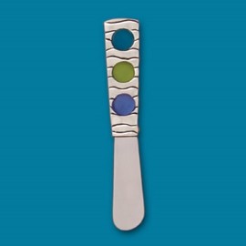 Basic Spirit Butter Spreader Knife Waves Seaglass Pate, Blue and Green, 4.5 Inch Length,Soft Cheese Kitchen Gadgets