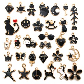 Niuhong 30 Pieces Funny Enamel Charms Pendant Cartoon Charm Making Decoration Cute Happy Pendant Ornaments Bracelet Necklace DIY Jewellery Making Accessories, Alloy Steel, Alloy