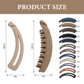 12pcs Banana Hair Clip, Banana Clips for Women, Classic and Fashionable, Strong Styling Power, Non-Slip, Easy to Fix, No Tangling, Suitable for Women's Thick and Thin Hair