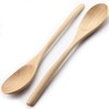 YFWOOD Spoons, Wooden Soup Spoons, Set of 2, Wood Dinner