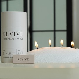Vanilla Candle 18 Oz - Scented Sand Pearl Candles With Wicks | Refillable, Pearled Candle Sand Powder 100% Safe Vegan Palm Wax Pearls, Non Toxic with 30 Cotton Wick | Bead Candle Refill Making Kit