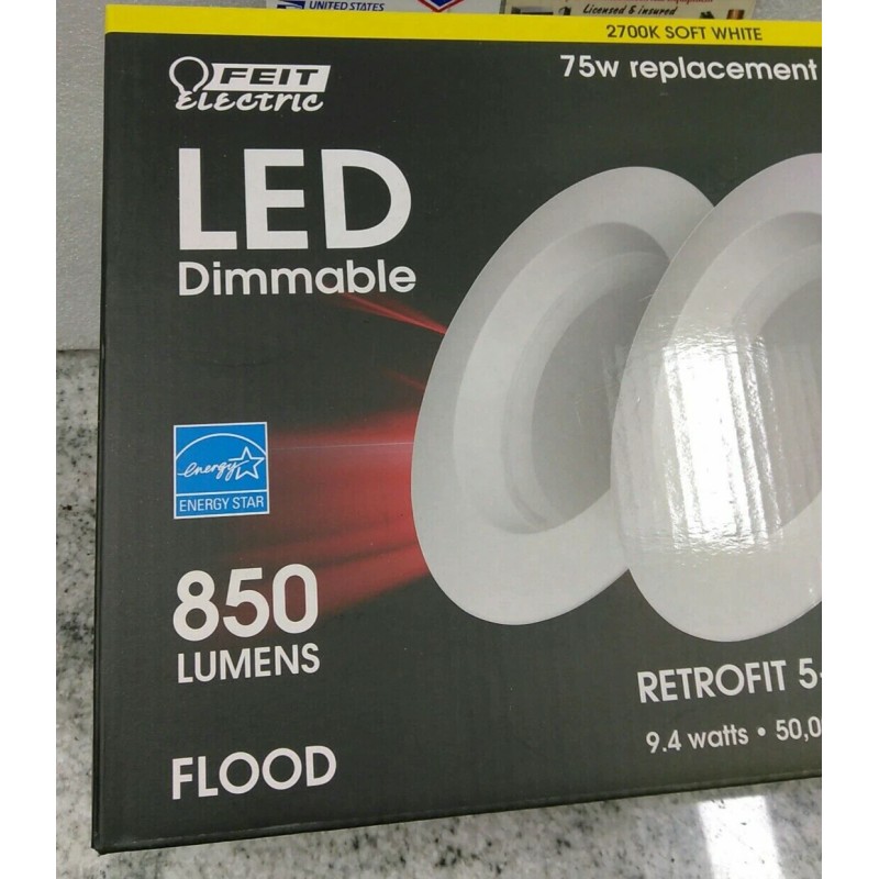 Feit Electric FLOOD 75W / Replacement LED Dimmable 2,700K 2pk