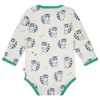 Long-Sleeved Organic Cotton Bodysuit with Print, GOTS Certified, Ultramarine