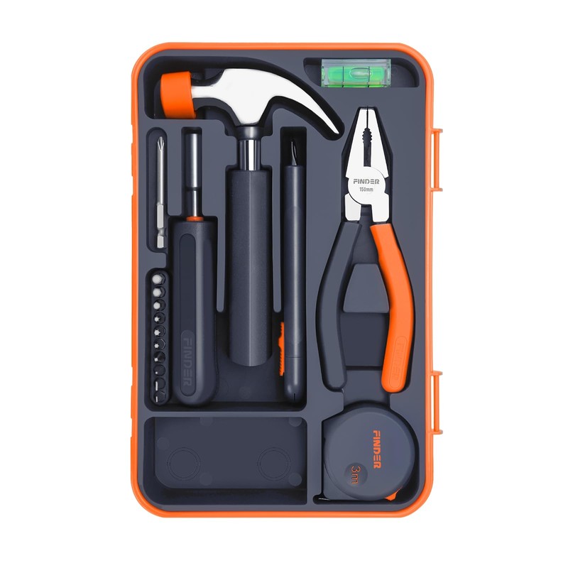 Finder Small Tool Kit 19 Piece General Household Tool Set,