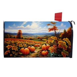 WOFOLE Autumn Mailbox Covers Magnetic Standard Size Pumpkin Post Box Mailbox Cover for Garden Yard Farmhouse Outdoor Decorations 21x18 Inch