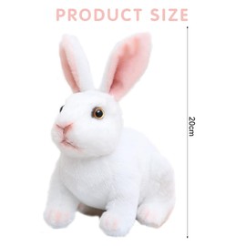 Wishstar Easter Rabbit Plush Toy, Rabbit Cuddly Toy for Children, Stuffed Toy, Cuddly Toy for Cuddling & Playing, Rabbit Plush for Girls Boys, Cute Easter Gifts for Children (White Rabbit 20 cm)