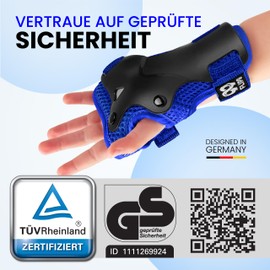 99FLIPS Knee Pads for Children from 3 Years, Children's Ice Skate Protector Flash, S/M Blue, Stunt Scooter, Children's Protection Set, Skateboard, Children from 4 Years