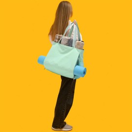 Kimwadalh Sports Bag Women's Tote Bags for Yoga Mats Travel Bag with Wet Compartment, Men's Multifunctional Carry Bag for Gym Yoga College, Green, Sports bag