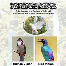 Homvik 1pcs Bird Scarer Reflective Tape Double Sided Flash Deterrent Tape for Scare Pigeon Woodpeckers and Other Birds Away Garden Outdoor House Patio Orchard guttering 1.9inch X 265FT