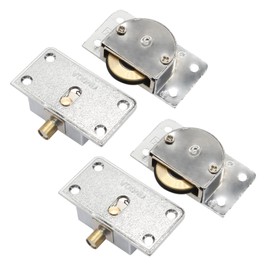 BokWin 2 Pairs Sliding Door Pulley Zinc Alloy Sliding Door Hardware Roller for Cabinet Barn Door Wardrobe Closet(Silver)