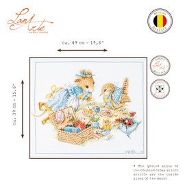 Lanarte Counted Cross Stitch Kits Complete Wall Art DIY Picnic with Vera Set Crafts Adults Set Decoration Salon Creative Gift ca. 49 x 39cm Cross Stitch Embroidery