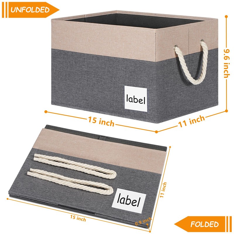 ASXSONN Storage Bins (6 Pack), Closet Storage Bins with Label